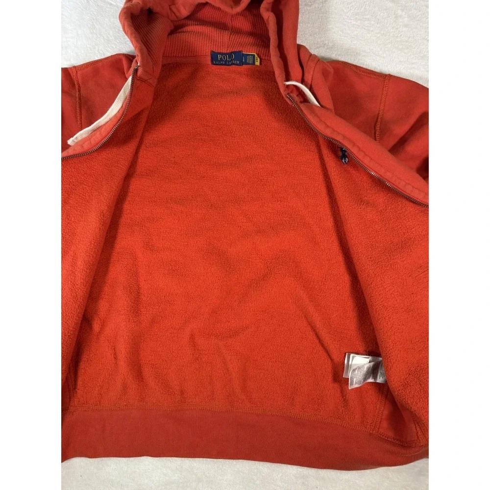 Polo Ralph Lauren Hoodie Large Full Zip Up Waffle Thermal Sweatshirt Casual